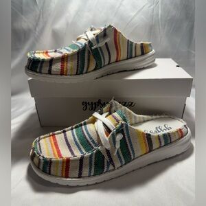 Gypsy Jazz Layla 2 Women’s White Multi-stripe Slip On Shoes NIB Size 9